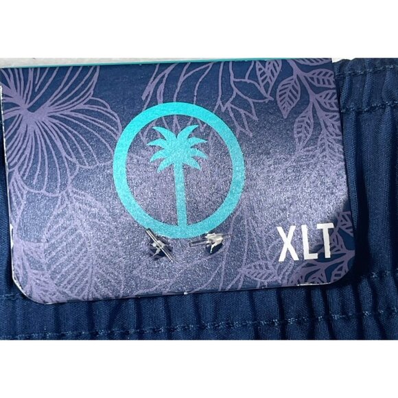 Trinity Coast Mens XLT Swim Shorts Blue & Aqua Color Block Elastic Waist - Picture 8 of 12